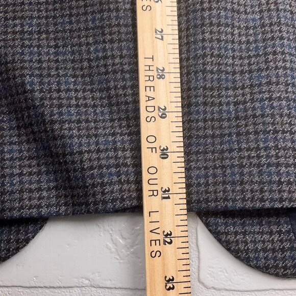 Chaps Blazer‎ Men 46R Blue Gray Houndstooth Lambswool Classic Career Jacket - Picture 12 of 13